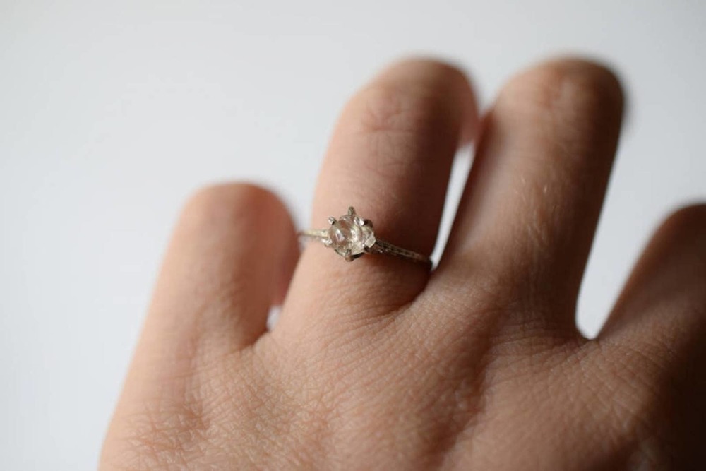 Dainty rings for women Raw Dia…